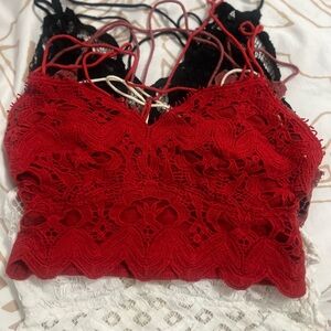 Free people bralette white small, black small, red xsmall, dark pink xsmall